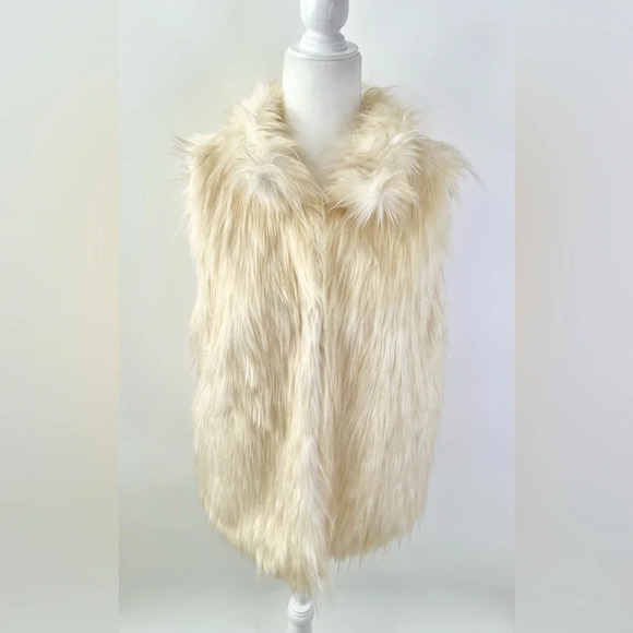 MARC NEW YORK | Andrew Marc Faux Fur Vest Coat Cream Size Small - Picture 1 of 9